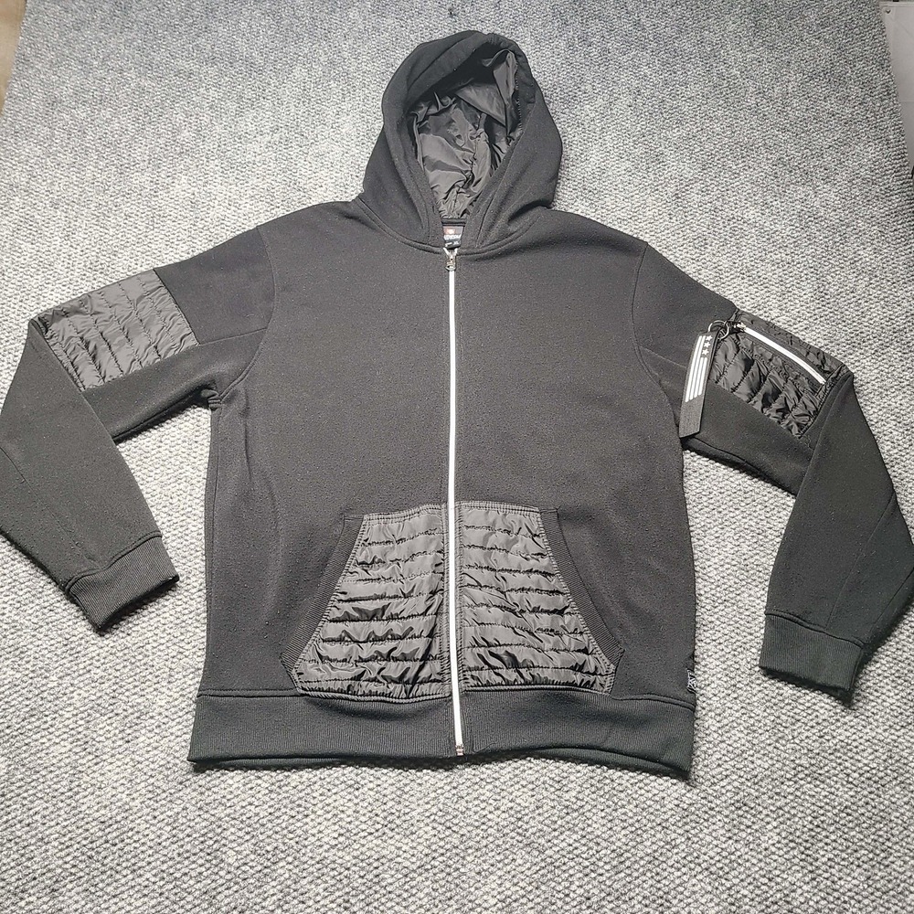 SouthPole Full Zip Up Hoodie Mens XL Black Y2K Grunge Skater Streetwear